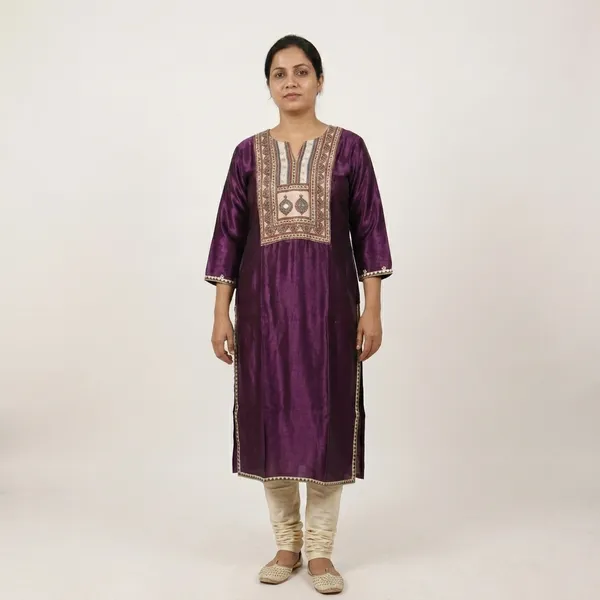 Mashroo_Silk_kurti_with_elegant_&_charming_work_done_on_neck_&_sleeves_&_bottom
