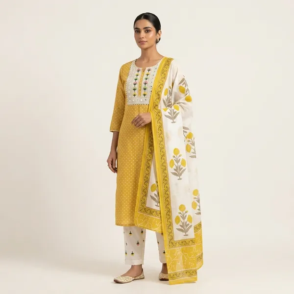 Light_Mustard_Premium_Cotton_&_Mul-Mul_Dupatta_Suit_Dress_Material_For_Women