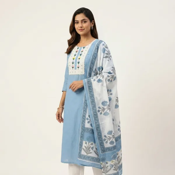 Powder_Blue_Premium_Cotton_&_Mul-Mul_Dupatta_Suit_Dress_Material_For_Women