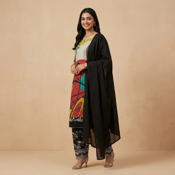 Black_And_White_Pure_Cotton_&_Muslin_Dupatta_Suit_Dress_Material_For_Women