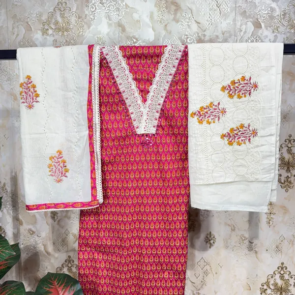Red_Premium_Cotton_Suit_Dress_Material_For_Women