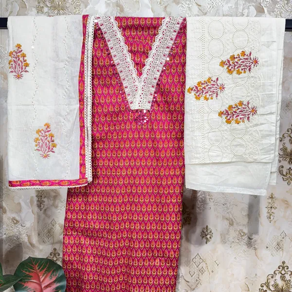 Red_Premium_Cotton_Suit_Dress_Material_For_Women