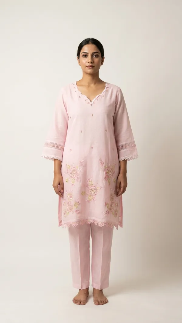Pure_Mal_Cotton_co-ord_set_with_beautiful_embroidery_&_lining_in_top_&_bottom