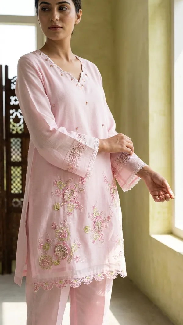 Pure_Mal_Cotton_co-ord_set_with_beautiful_embroidery_&_lining_in_top_&_bottom