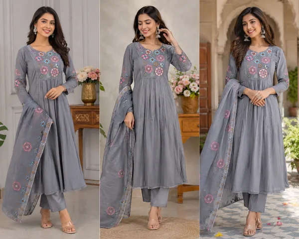 Pure_cotton_3_piece_Anarkali_style_with_embroidery_on_neck_&_sleeves