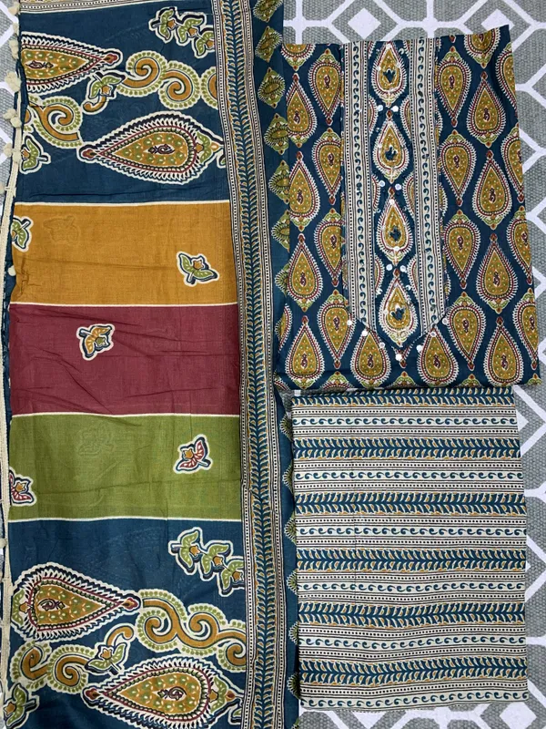 Green_Mustard_Pure_Cotton_&_Mal-Mal_Dupatta_Suit_Dress_Material_For_Women