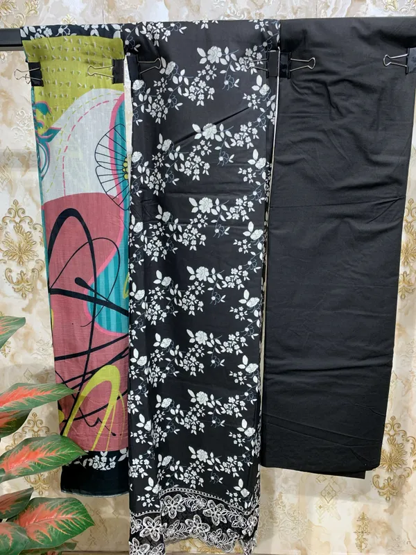 Black_And_White_Pure_Cotton_&_Muslin_Dupatta_Suit_Dress_Material_For_Women