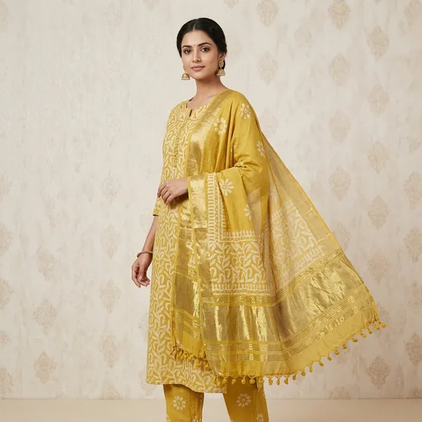 Golden_Yellow_Rayon_Silk_Suit_Dress_Material_For_Women