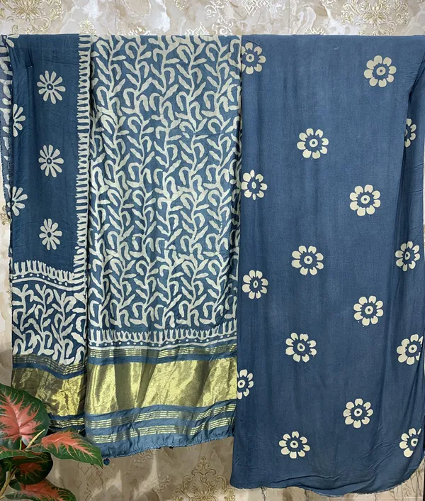 Cobalt_Blue_Rayon_Silk_Suit_Dress_Material_For_Women