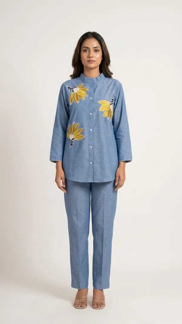 SOFT_DENIM_COORD_SET_WITH_APPLIQUE_&_EMBROIDERY_WORK