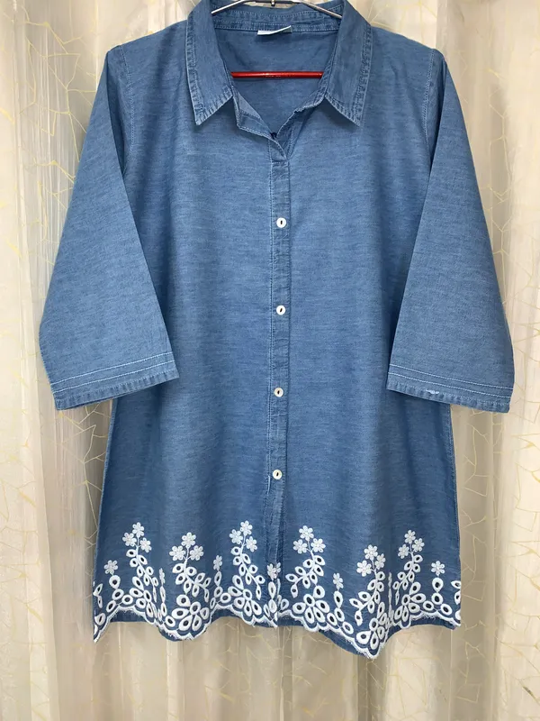 SOFT_DENIM_COORD_SET_WITH_BEAUTIFUL_EMBROIDERY_ON_SHIRT_&_BOTTOM