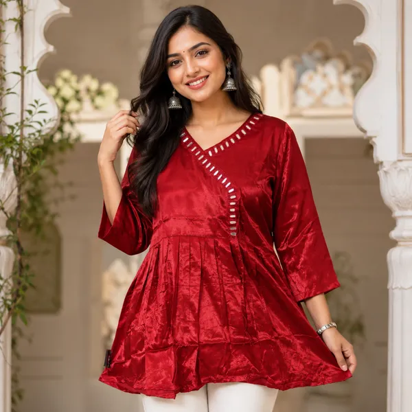 Silk_short_Kurti_Rajasthani_Angrakha_style