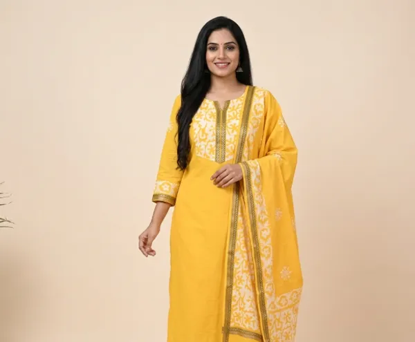 Mango_Yellow_Cotton_/_Base_Not_Specified_Batik_Print_Suit_Dress_Material_For_Women