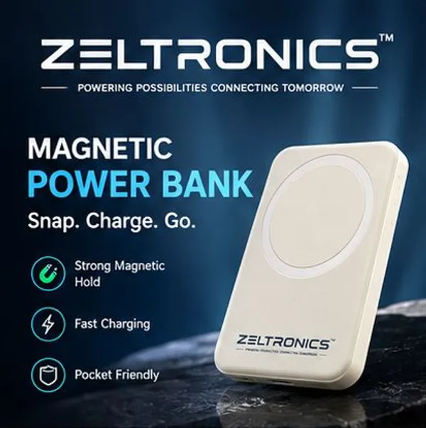 ZELTRONICS_Magsafe_Wireless_10000Mah_Fast_Charging_Power_Bank,_Strong_Magnet,_Micro_USB_Input,_22.5W_Output_For_Iphone_12_Above,_Android_&_Other_Qi_Enabled_Devices_+_Magnetic_Ring_(Aerosync_Snap,_White)