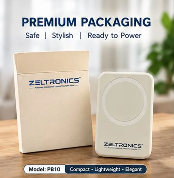 ZELTRONICS_Magsafe_Wireless_10000Mah_Fast_Charging_Power_Bank,_Strong_Magnet,_Micro_USB_Input,_22.5W_Output_For_Iphone_12_Above,_Android_&_Other_Qi_Enabled_Devices_+_Magnetic_Ring_(Aerosync_Snap,_White)