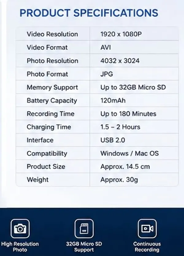 Zeltra_Pro_W8_Hidden_Camera_Pen,_1080P_HD_Video_Recording,32GB_Support,_Black