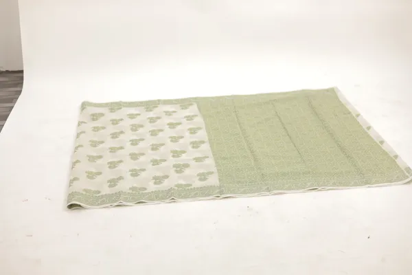 Light_Green_Silk_Georgette_Floral_Print_Embroidered_Border_Saree_For_Women