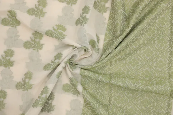 Light_Green_Silk_Georgette_Floral_Print_Embroidered_Border_Saree_For_Women