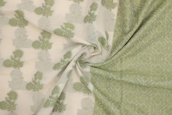 Light_Green_Silk_Georgette_Floral_Print_Embroidered_Border_Saree_For_Women