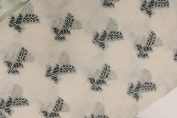 White_Organza_Leaf_Motif_Embroidered_Saree_For_Women