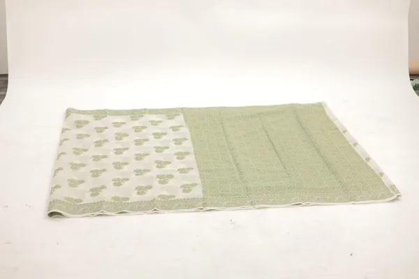 Light_Green_Silk_Georgette_Floral_Print_Embroidered_Border_Saree_For_Women