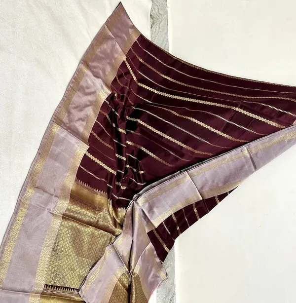 Maroon_Silk_Zari_Striped_Saree_With_Lavender_Border_For_Women
