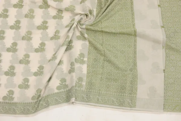 Light_Green_Silk_Georgette_Floral_Print_Embroidered_Border_Saree_For_Women