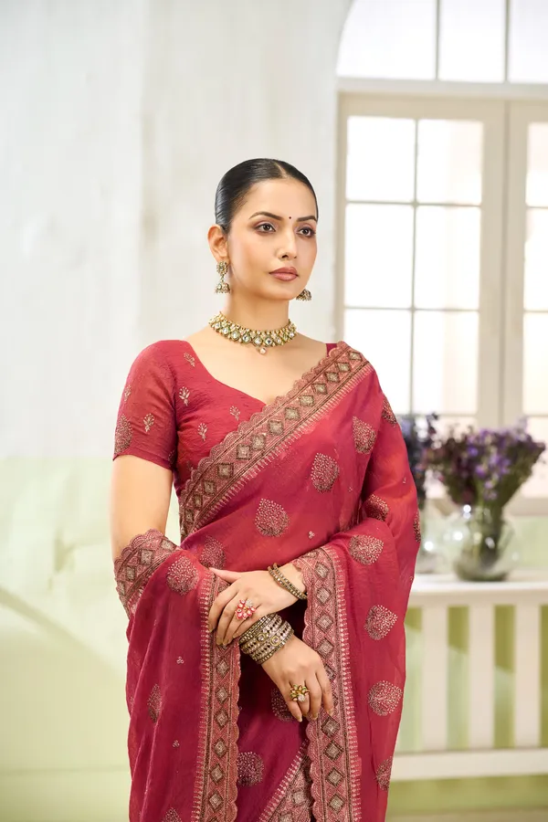 Rust_Red_Premium_Jordan_Silk_Saree_For_Women