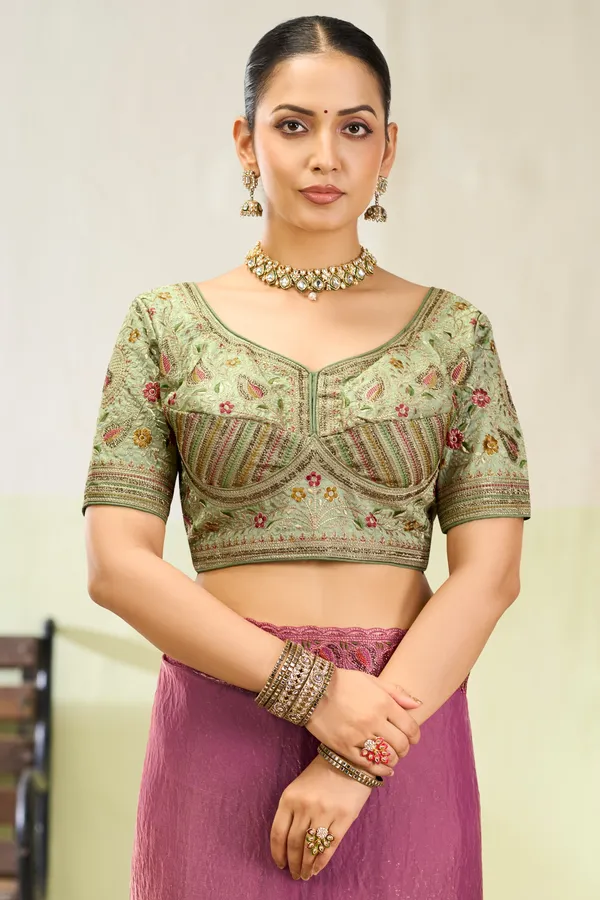 Hot_Pink_Nxc_Satin_Embroidery_Saree_For_Women