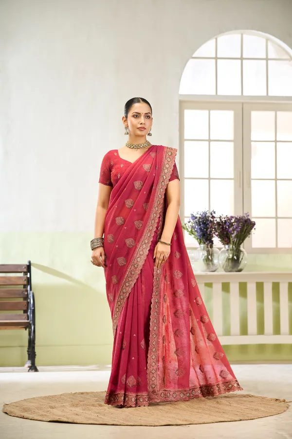 Rust_Red_Premium_Jordan_Silk_Saree_For_Women