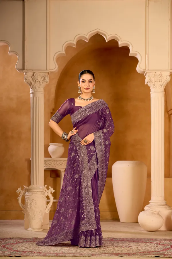 Royal_Plum_Zari_Inspired_Detailing_Organza_Satin_Saree_For_Women