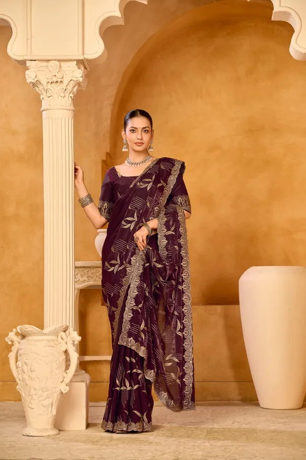 Antique_Maroon_Nxc_Satin_Silk_Embroidery_Saree_For_Women