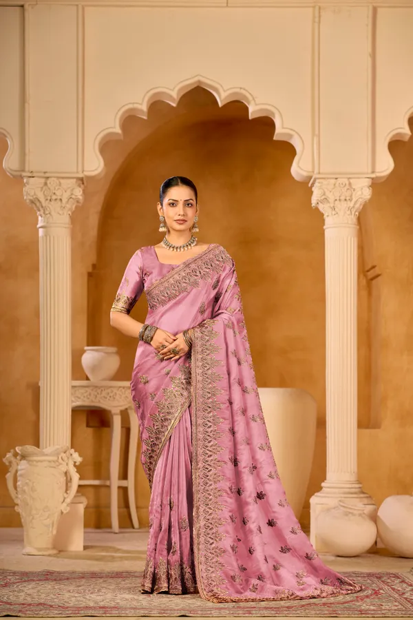 Bubble_Gum_Pink_Premium_Ice_Silk_Saree_For_Women