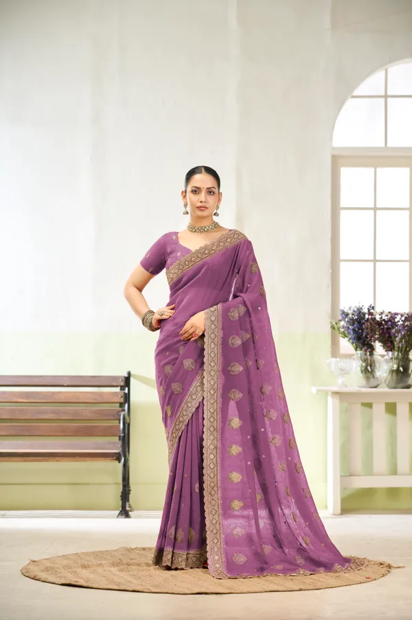 Berry_Pink_Premium_Jordan_Silk_Saree_For_Women