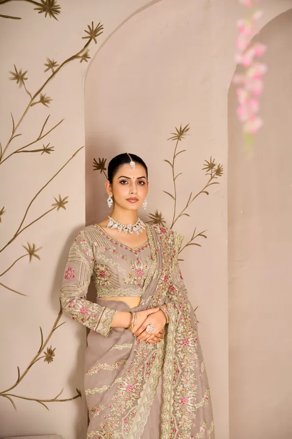 Beige_Embroidered_Net_Saree_With_Blouse_For_Women