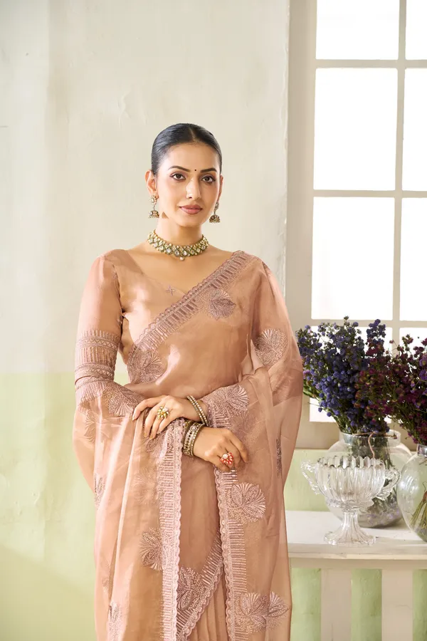 Dusty_Peach_Embroidered_Soft_Organza_Saree_For_Women