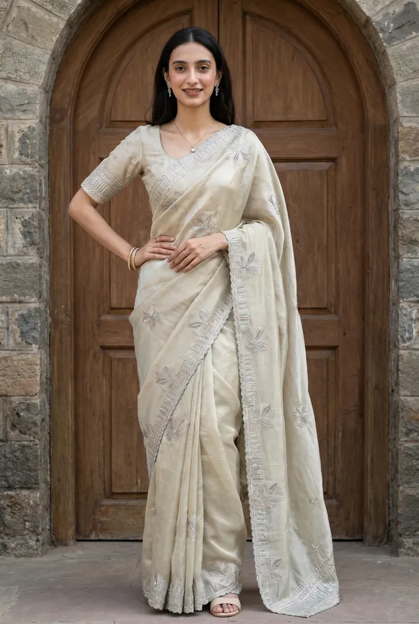 Gold_Dust_Embroidered_Soft_Organza_Saree_For_Women
