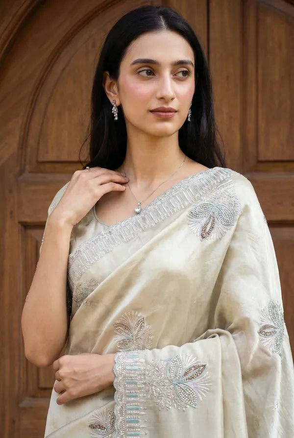 Gold_Dust_Embroidered_Soft_Organza_Saree_For_Women
