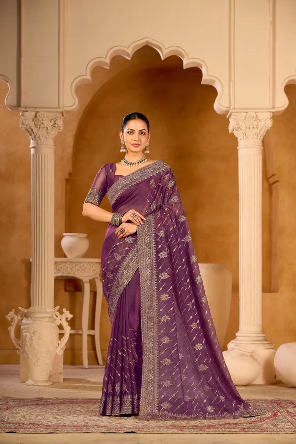 Royal_Plum_Zari_Inspired_Detailing_Organza_Satin_Saree_For_Women