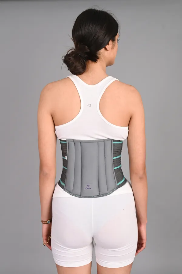 Grey_Medical_Lumbar_Support_Belt_With_Turquoise_Straps
