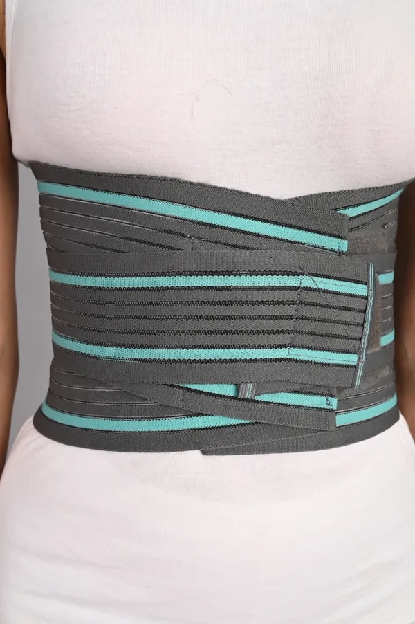 Grey_Medical_Lumbar_Support_Belt_With_Turquoise_Straps