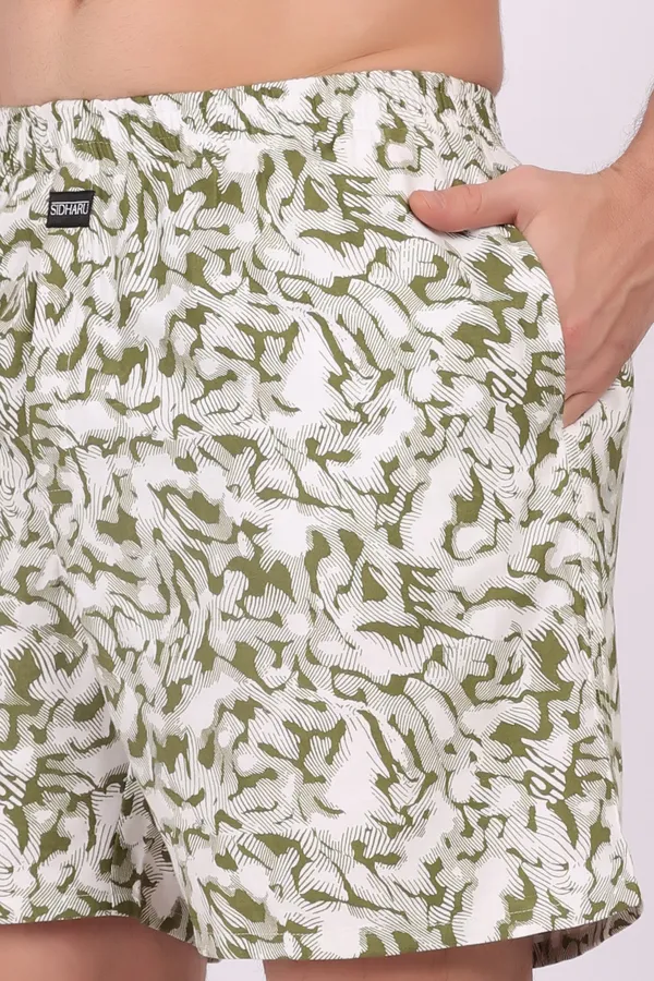 White_And_Green_Cotton_Relaxed_Fit_Boxer_Shorts_For_Men