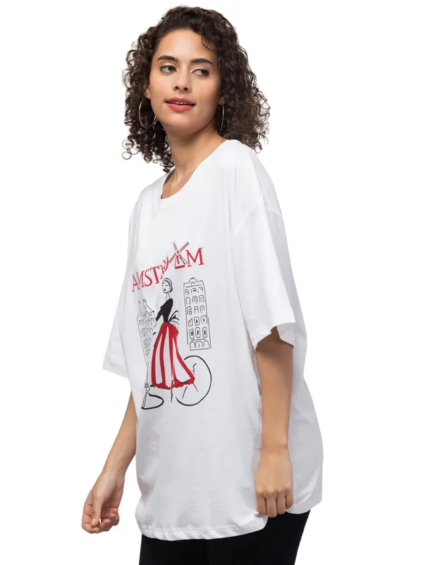 White_Cotton_Oversized_Amsterdam_Graphic_Print_T-Shirt_For_Women