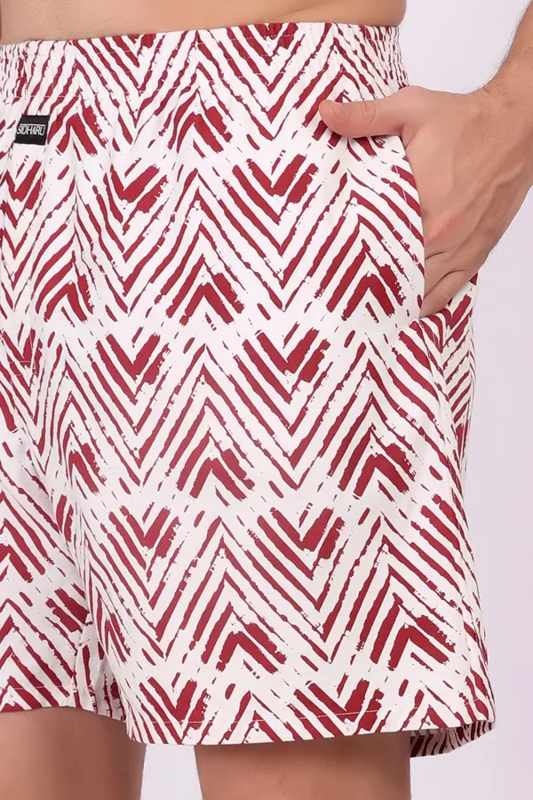 White_And_Maroon_Cotton_Geometric_Chevron_Print_Boxer_Shorts_For_Men