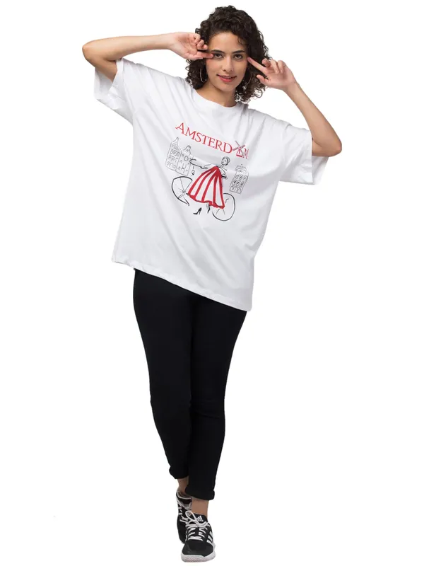 White_Cotton_Oversized_Amsterdam_Graphic_Print_T-Shirt_For_Women