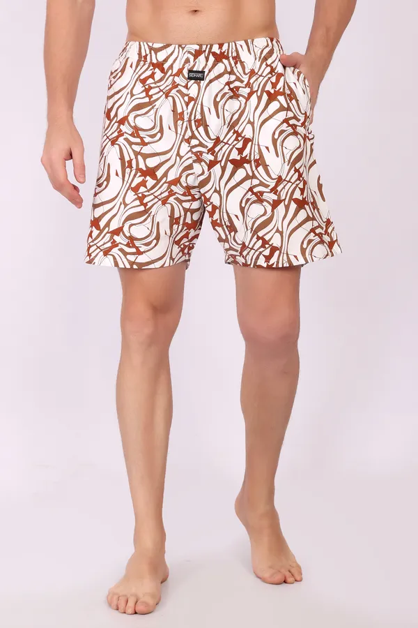 Brown_White_Cotton_Abstract_Swirl_Print_Casual_Shorts_For_Men