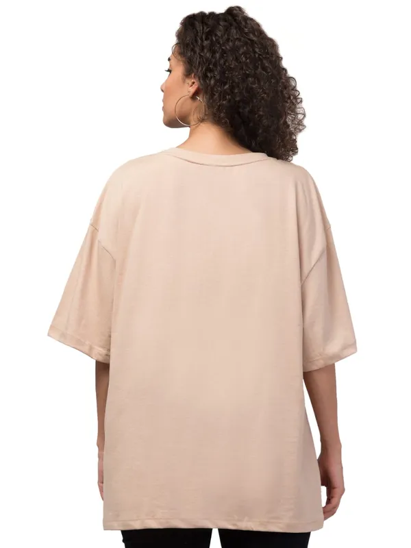 Beige_Cotton_Oversized_Abstract_Face_Print_T-Shirt_For_Women