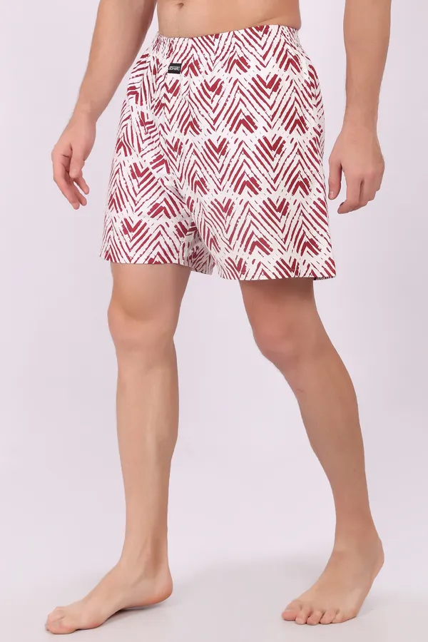 White_And_Maroon_Cotton_Geometric_Chevron_Print_Boxer_Shorts_For_Men