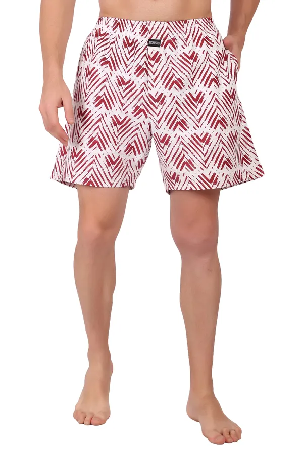 White_And_Maroon_Cotton_Geometric_Chevron_Print_Boxer_Shorts_For_Men