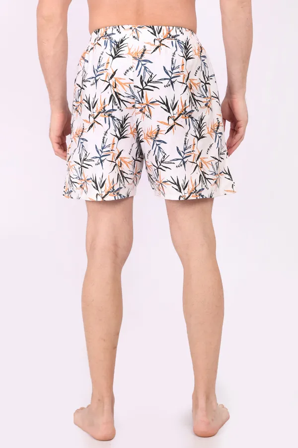 White_Cotton_Floral_Tropical_Leaf_Print_Boxer_Shorts_For_Men